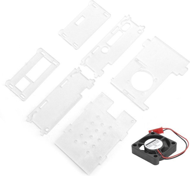 OutsideWorld Acrylgehäuse für Raspberry Pi 4B mit Lüfter, transparente Hülle Zubehörset - Bild 1