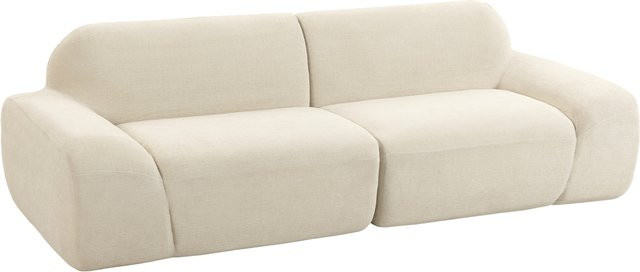 HOMCOM 3-Sitzer Cloud-Sofa in Cremeweiß mit Chenille-Optik und 2 Kissen, Breite: 244 cm - Bild 1