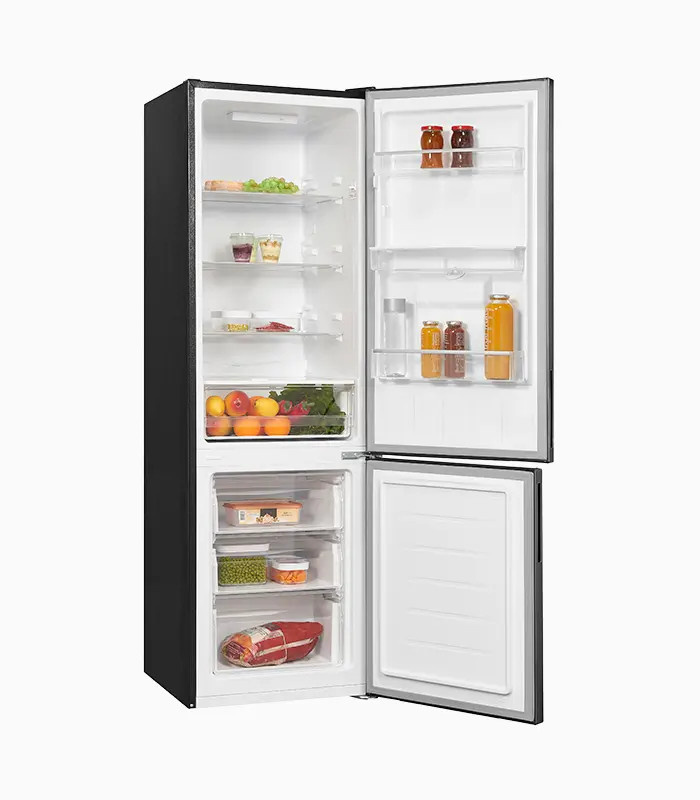 Exquisit Kühl-Gefrierkombination KGC260-75-LF-WTE-050E in Silver, Low Frost, Standgerät mit LED-Innenbeleuchtung und Flaschenregal, B/T/H: 75 x 60 x 215 cm - Bild 1