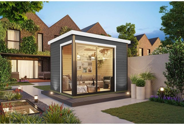 Lasita Gartenhaus Austin Flachdach in Carbongrau B/H/T: 300 x 239,4 x 240 cm - Bild 1