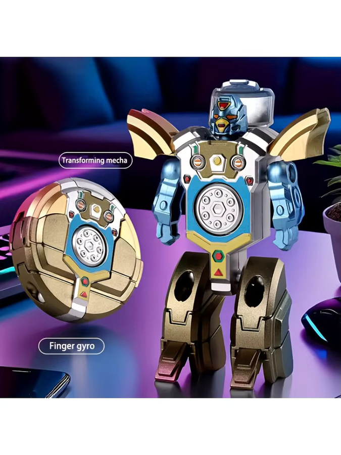 DUTRIEUX Verwandelnder Finger-Gyro- und Mecha-Roboter-Zappelspielzeug, Kunststoff, Bunt / Mehrfarbig, 1-teiliges Set - Bild 5