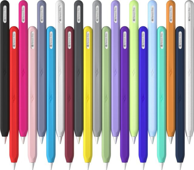 Silikon-Schutzhülle für Apple Pencil Pro und Apple Pencil (2. Generation) USB-C in Blau und Rot - Bild 1