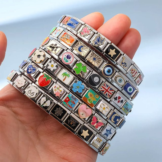 Semkeiyee Charm-Armband Edelstahl, Silber, Perle - Bild 1