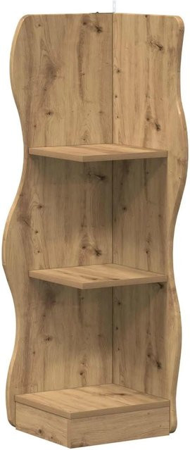 vidaXL Eckregal Artisan-Eiche in Braun aus Holzwerkstoff mit Wellenmuster, B/T/H: 34 x 33 x 102 cm - Bild 1