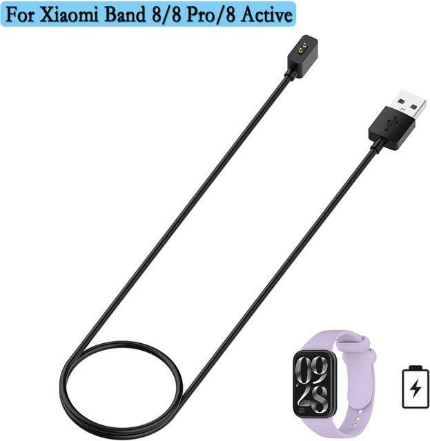 Xiaomi USB-Ladekabel für Band 8, Band 8 Pro und Band 8 Aktive in Schwarz mit USB-A und USB-C Anschluss - Bild 1
