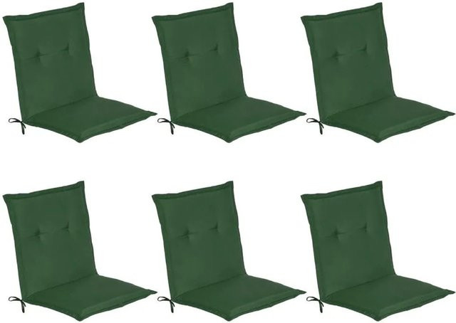 Beautissu Loft NL Niederlehner Sitzkissen Set Dunkelgrün 6-teilig B/T/H: 100 x 50 x 6 cm - Bild 1