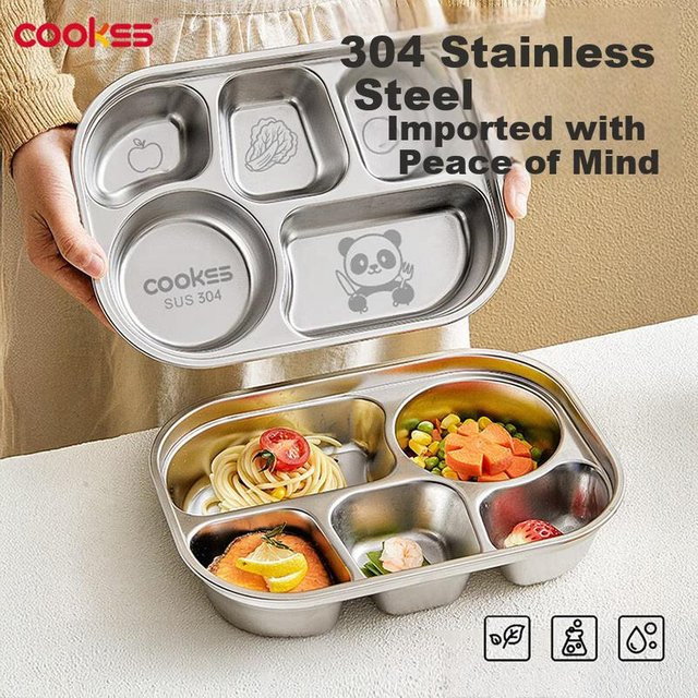 COOKSS Kinder-geteilter Teller aus 304 Edelstahl in Silber - Bild 1