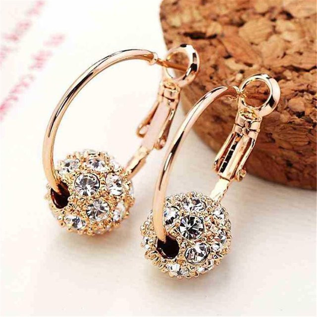 KaiTingu Jewelry Tropfenohrring Ohrstecker, Kugel, Bunte Diamant, Damen, gold - Bild 1