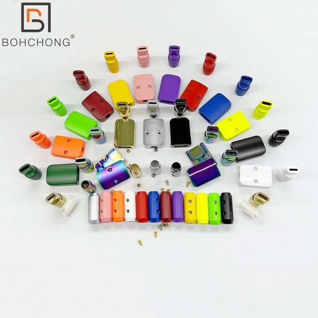 BOHCHONG USB Typ C Metallsteckergehäuse in Schwarz und Bunt für DIY-Datenkabel und Schnellladekabel - Bild 1