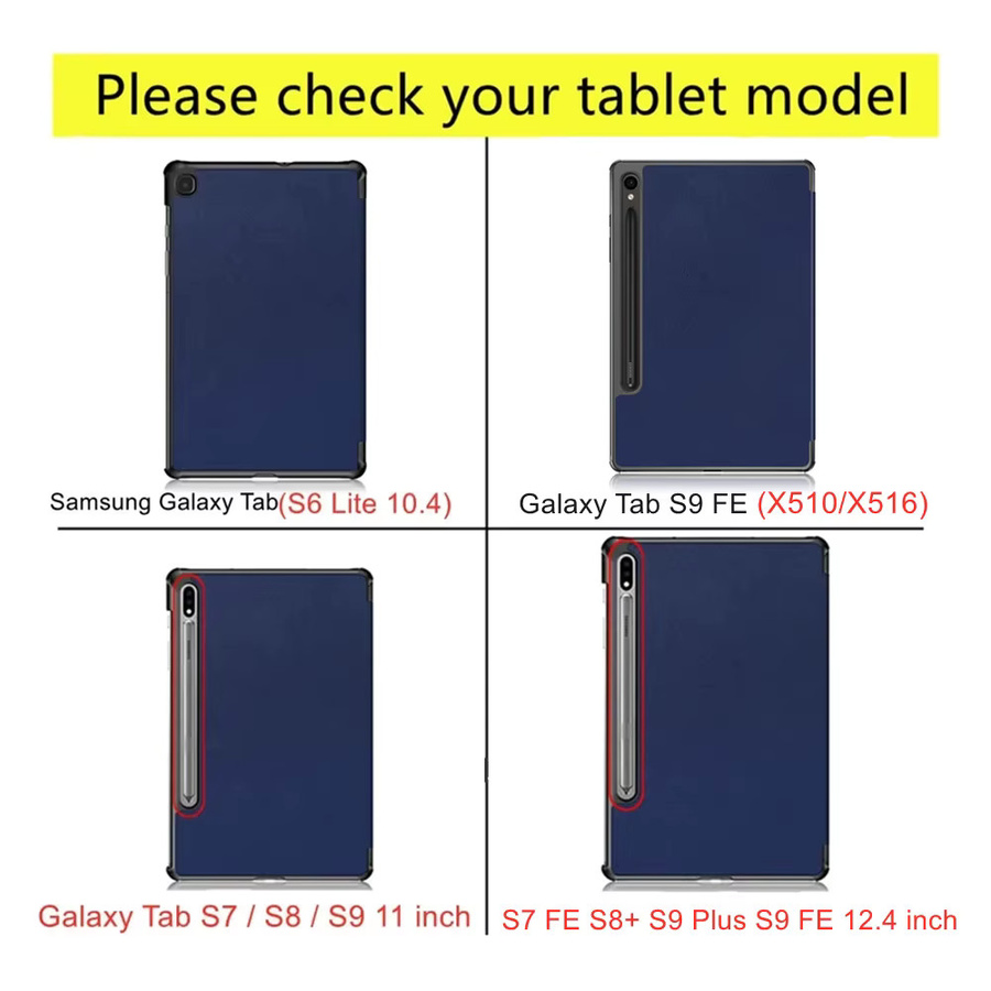 Samsung Magnetische Dreifach-Faltbare Standhülle für Galaxy Tab S8 S7 Plus S7 FE S9 S6 Lite Case in Grau - Bild 3