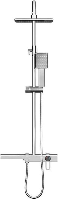 Vente-unique Duschsäule Jizeo aus Edelstahl in Silber und Grau, Höhe: 40 cm - Bild 1