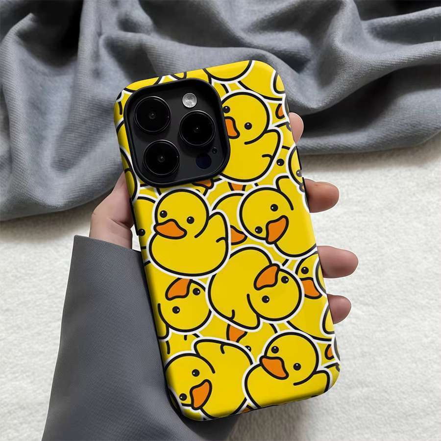 Magnetische Doppelschicht-Handyhülle mit gelben Gummienten für iPhone 17 16 15 14 Pro Max Plus - Bild 2