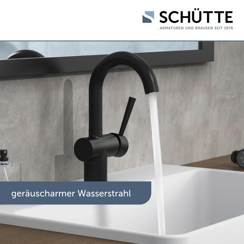 Schütte Waschtischarmatur Cornwall Einhebelmischer in Mattschwarz mit Schwenkauslauf und Pop-up-Abfluss - Bild 4