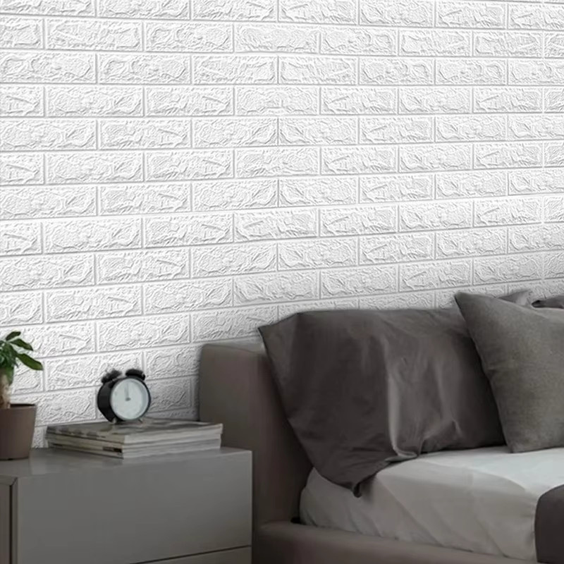 Selbstklebende 3D-Tapete in Kunstziegel-Optik für Wohnzimmer, Schlafzimmer und Badezimmer, Breite: 70 cm - Bild 3