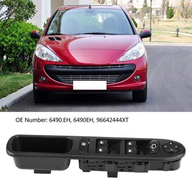 Qqmora Elektrischer Hauptfensterheber-Unterbrecher für Peugeot 207 in Schwarz - Bild 1