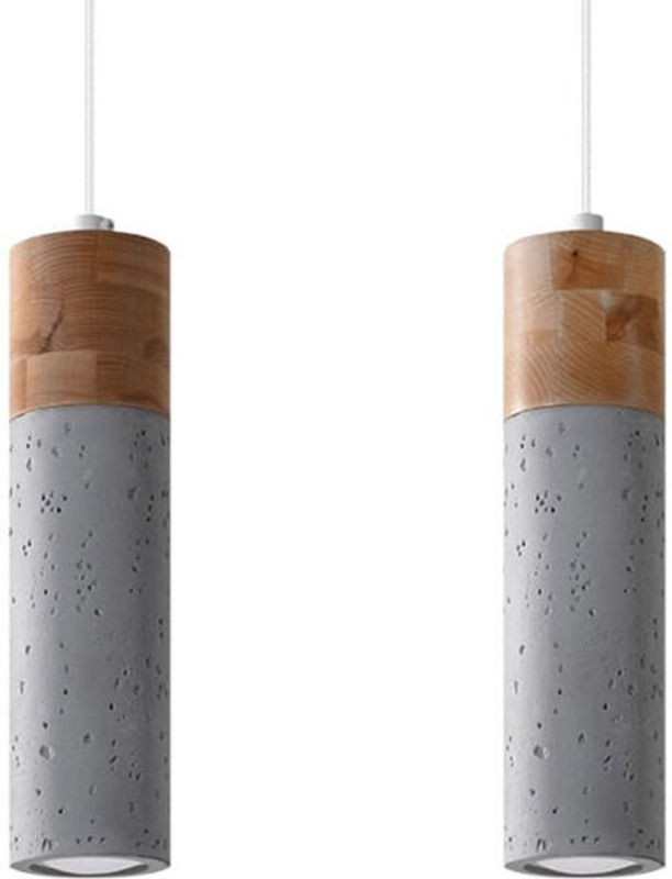 Sollux Hängelampe Zane Pendelleuchte in Grau und Natur mit 2x GU10 Neutralweiß im Industrial Design - Bild 1