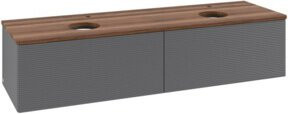 V&B Waschtischunterschrank Antao mit Frontstruktur und Beleuchtung, Anthrazit lackiert, B/T: 160 x 50 cm - Bild 1