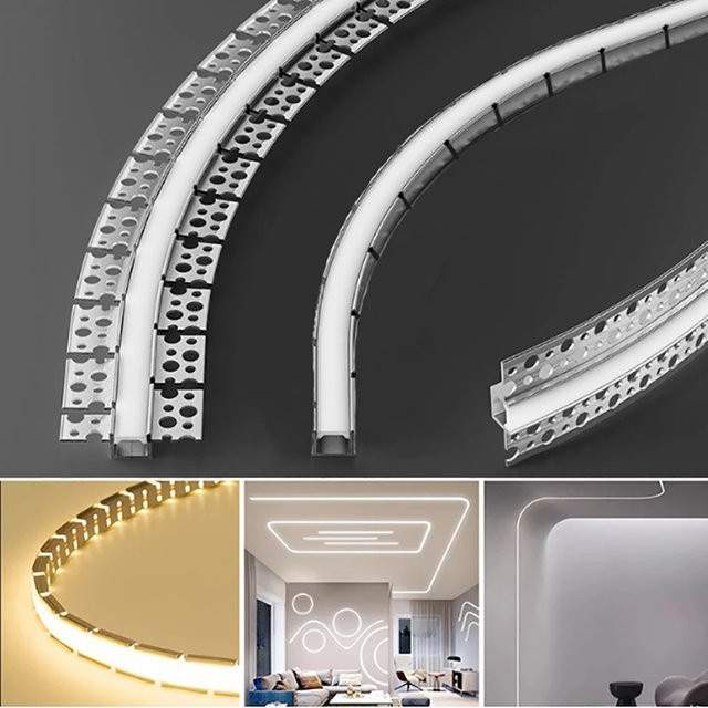 Biegsames LED-Aluminiumprofil mit Silikonabdeckung in Silber für lineare Decken- und Gangbeleuchtung - Bild 1