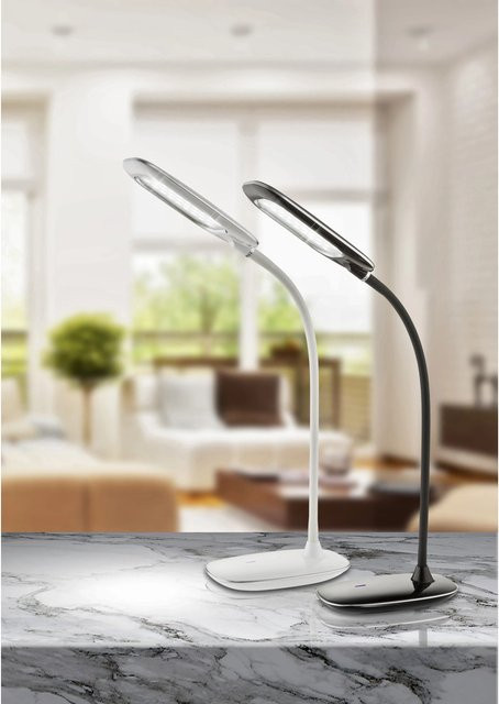 Globo LED-Tischleuchte Minea I in Weiß und Chrom, dimmbar und verstellbar - Bild 1