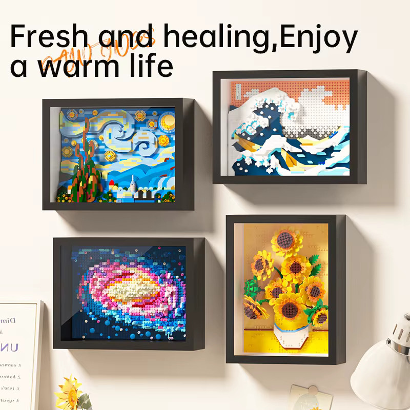 FUNXINEE Micro Van Gogh 3D Malerei Bausteine Set mit Rahmen, Mehrfarbiges Mini Bricks Handwerk Kit für Erwachsene und Kinder - Bild 4