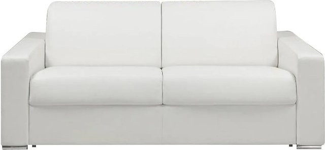 Vente-unique Schlafsofa Calito Weiß mit Kunstlederbezug, Breite: 194 cm - Bild 1