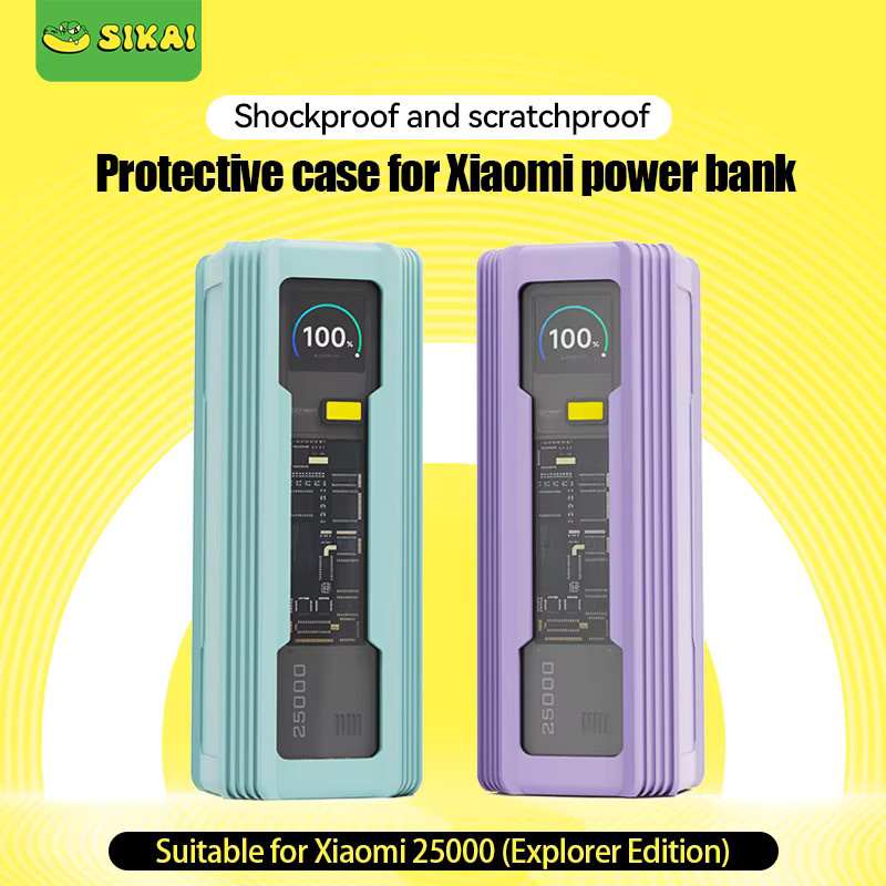 Silikonhülle für Xiaomi Mi Power Bank 25000 mAh 212 W Explorer Edition mit TF/SIM-Karten-Aufbewahrung in Schwarz oder Lila - Bild 6