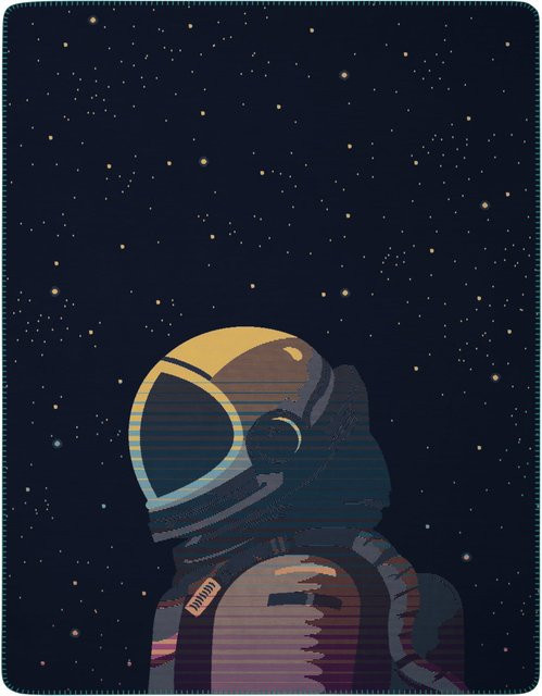 Biederlack Kinder- und Jugenddecke Astronaut in Blau - Bild 1