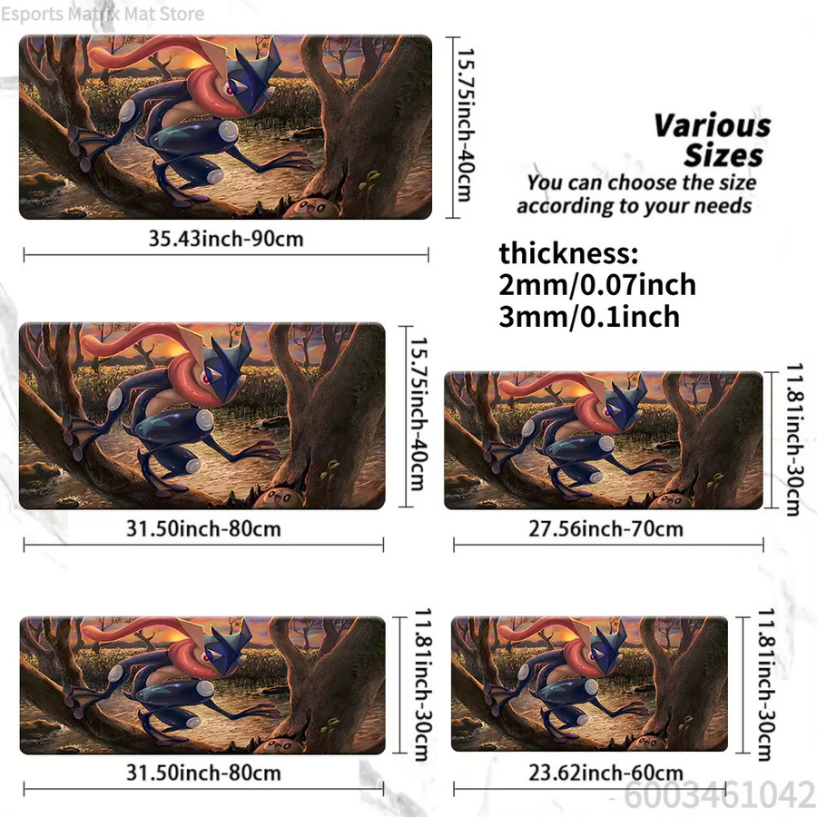 Potdemiel Pokemon Greninja Sunset Forest Scene Anime Gaming Mouse Pad, Große Schreibtischunterlage für PC und Laptop, Mehrfarbig - Bild 5