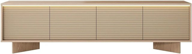 Vente-unique TV-Board Mayrona in Beige Naturfarben Hell, B: 204 cm, H: 40 cm, T: 54,4 cm - Bild 1