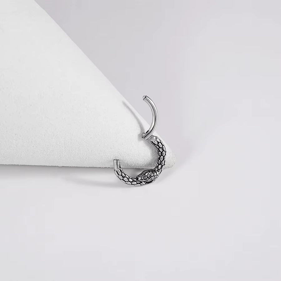 CHUANCI Septum Ring Edelstahl, Silber, Schmetterling, Fledermaus, Schlange, Unisex - Bild 2