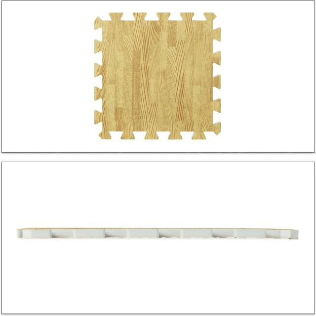 Relaxdays Bodenschutzmatte 9er Set aus EVA-Schaumstoff in Natur, stoßdämpfend und schalldämmend, B/B: 31,5 x 31,5 cm - Bild 1