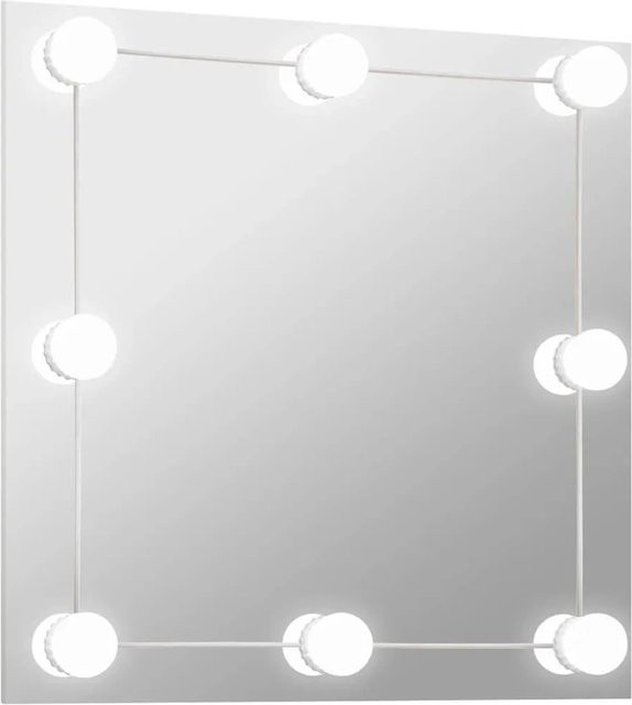 vidaXL Wandspiegel mit LED-Beleuchtung in Silber und Weiß, quadratisch aus Glas, Breite: 60 cm, Höhe: 60 cm - Bild 1