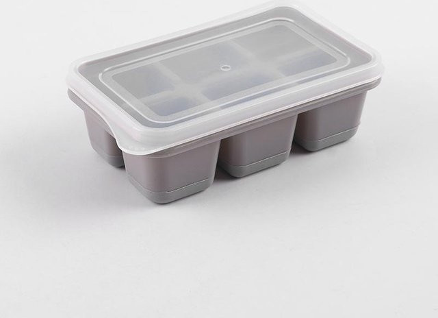 SEEQS Silikon Eiswürfelform Set mit Deckel, 2er Set, Grau - Bild 1