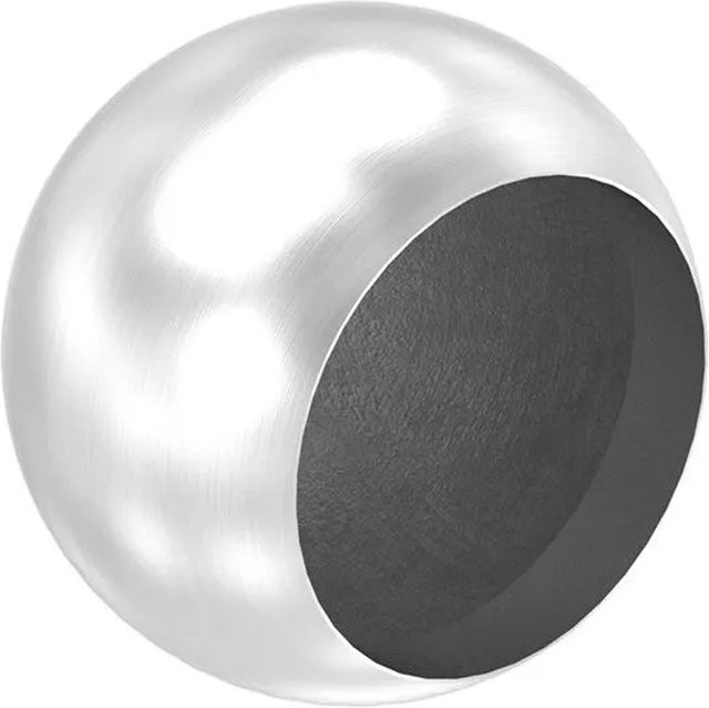 FeNau Abschlusskugel aus Edelstahl V2A in Silber matt für Ø 48,3 mm Rohr, Durchmesser: 64,5 mm, mit M8 Gewinde und Korn 240 - Bild 1