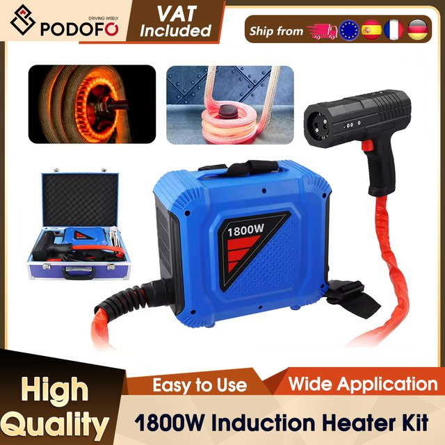 Podofo Magnetischer Induktionsheizer 1,8KW zur Autoreparatur und Schraubenentfernung mit 4 langen Spulen - Bild 1