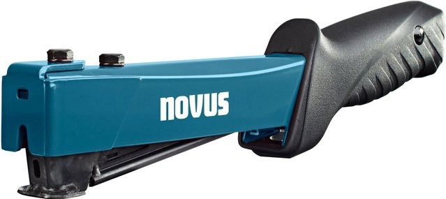 Novus Tools Hammertacker J-044 Typ G Premium-Tacker für Flachdrahtklammern 6–12 mm in Blau-Schwarz - Bild 1