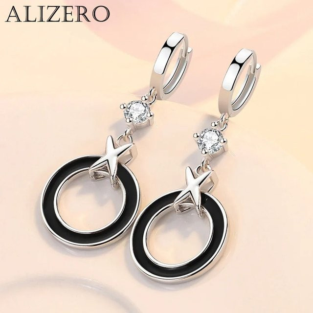 ALIZERO Creolen 925 Silber, Zirkonia, Damen - Bild 1