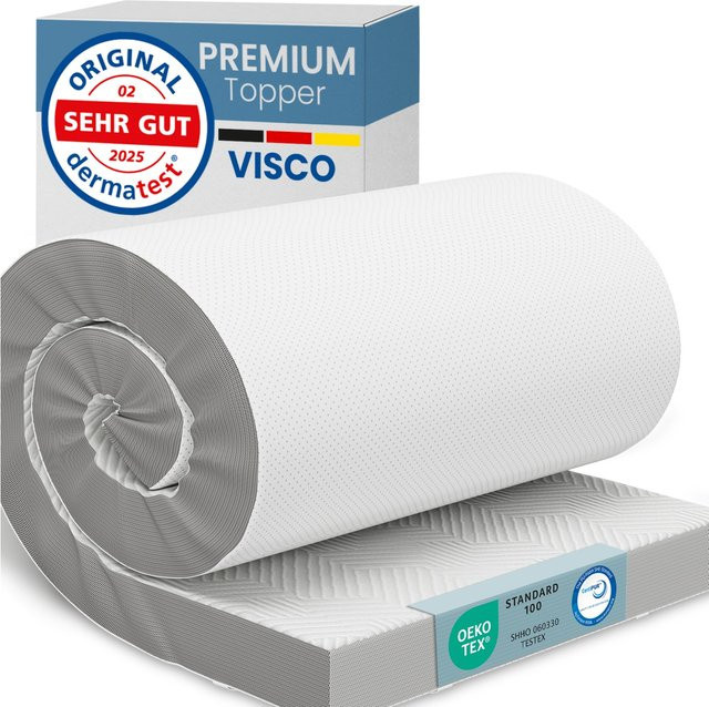 ELONEO Visco Topper Matratzenauflage Weiß B/T/H: 80 x 200 x 8 cm - Bild 1