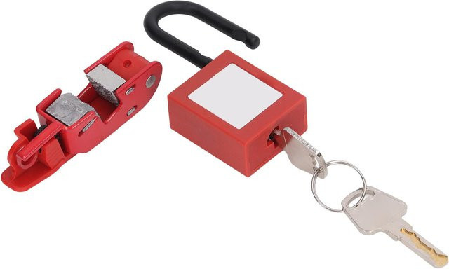 Leitungsschutzschalter-Aussperr-Set mit Nylon-Vorhängeschloss in Rot - Bild 1