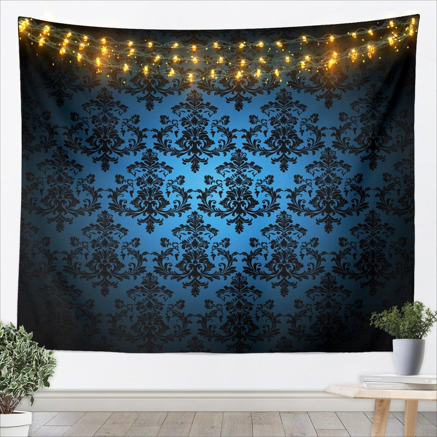 JMG Household Supplies Wandteppich Damast im Barock-Stil, Grün und Schwarz, B: 70 cm, H: 100 cm - Bild 1