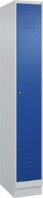C+P Spind Classic PLUS Garderobenschrank mit Sockel, 1 Abteil, Zylinderschloss, 4 Garderobenhaken und mittiger Trennwand, H x B x T: 195 x 30 x 50 cm - Bild 1