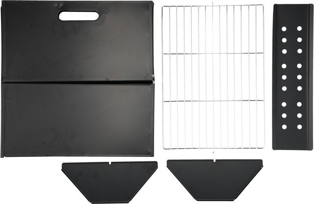 Aimo Tragbarer Holzkohlegrill in Grau, Faltbarer X-förmiger Barbecue-Grill für Camping und Picknick - Bild 1
