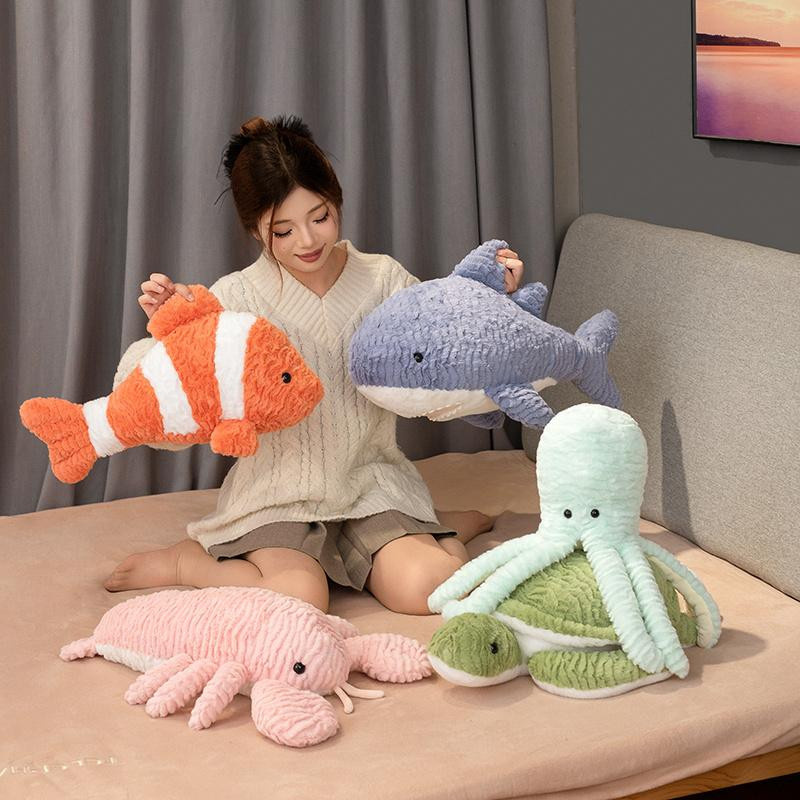 GDzaccly Meeresleben Oktopus Fisch Schildkröte Hai Hummer Plüschtiere - Bild 1