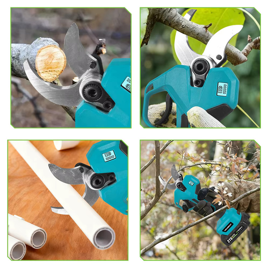 NEWBENY Bürstenlose elektrische Astschere mit 65mm Klinge, kabellose Gartenschere in Türkis für Makita LXT Akkus - Bild 6