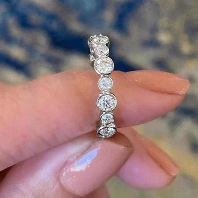 Huitan Ring, Zirkonia, Silber, Messing, Damen - Bild 1