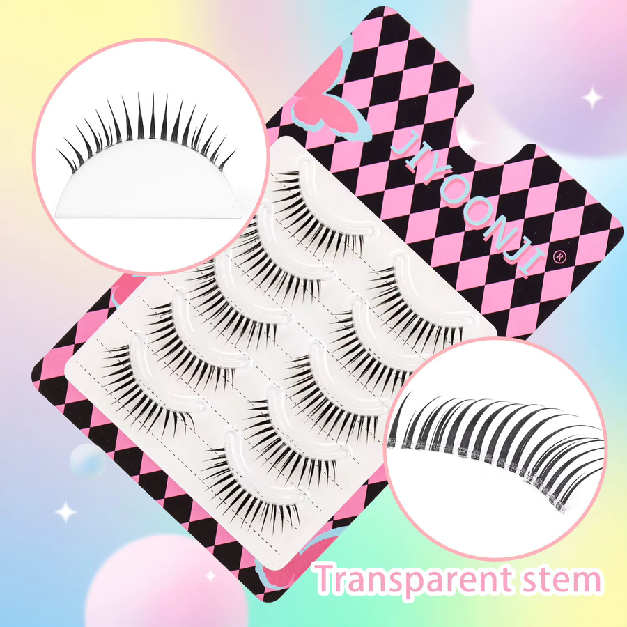 JIYOONJI Künstliche Wimpern, 5 Paar, Cartoon-Stil, Natürlich, Unisex - Bild 2