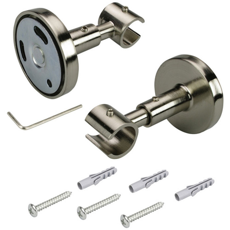 LIEDECO Deckenträger für Gardinenstangen aus Metall in Silber, Durchmesser: 16 mm - Bild 2