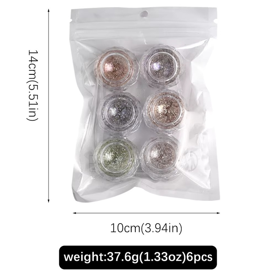 Nagelpulver Crushed Diamond, 6 Gläser, Schimmernd, Holografisch - Bild 6