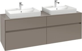 Villeroy & Boch Waschtischunterschrank Collaro in White Oak für 2 Waschbecken, wandmontiert, B/T/H: 160 x 54,8 x 50 cm - Bild 1