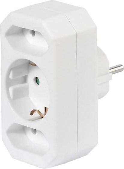 Vivanco 3-fach Schuko und Euro Adapter in Weiß - Bild 1